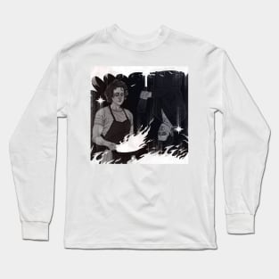 fire and water b and w Long Sleeve T-Shirt